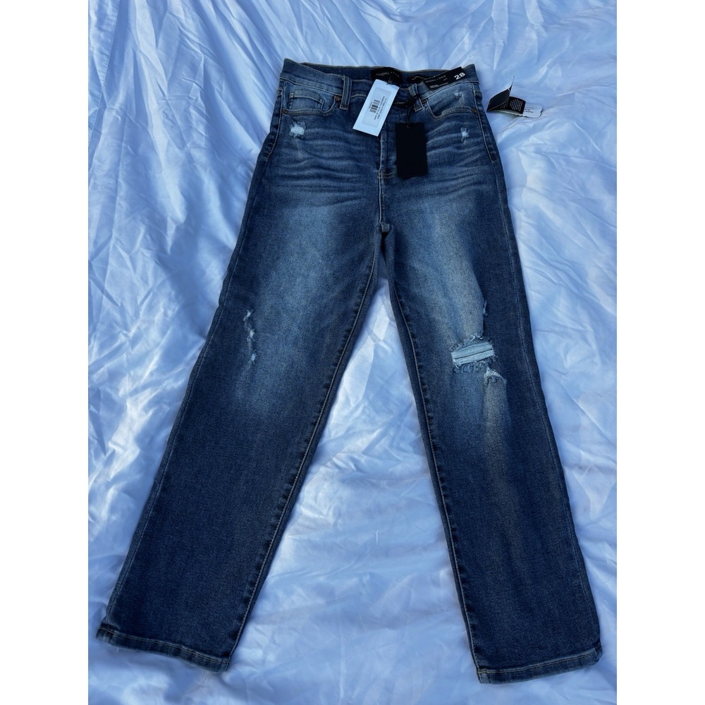 Kendall & Kylie Jenner Pretty In Denim High Rise Straight Ripped Jeans Size 28